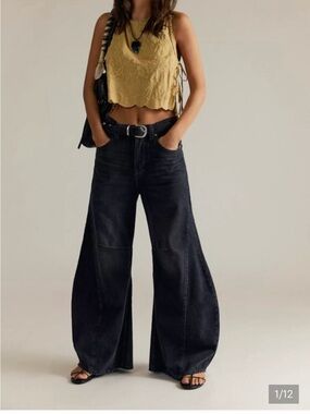 We The Free Eden Black Slouchy Flare Jeans